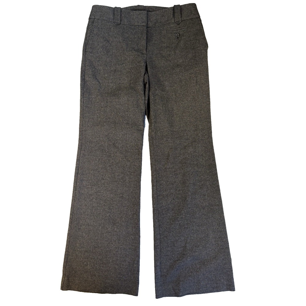 Ann Taylor Loft Women's 6 Gray Check Wide Leg Dress Pants Career Office Business